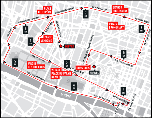 parcours 10km paris centre