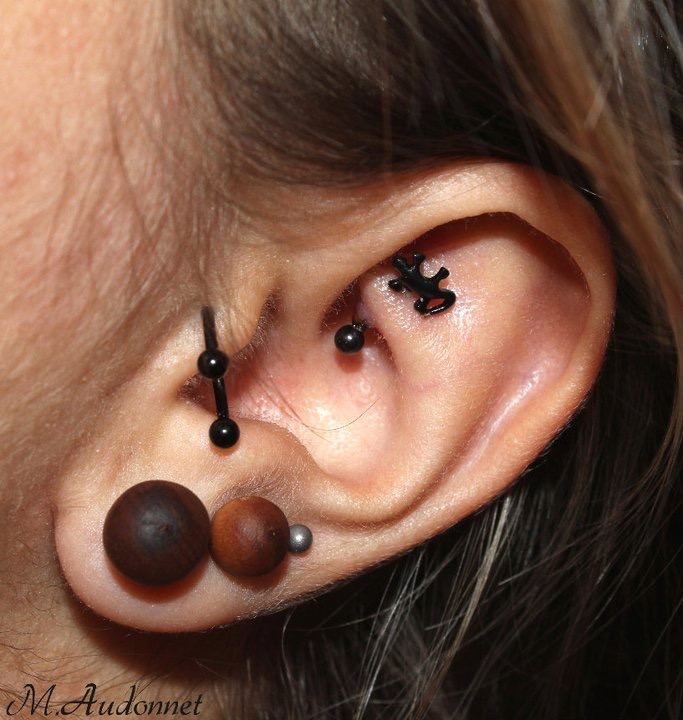 Piercing tragus et rook Rainbow et Runlight
